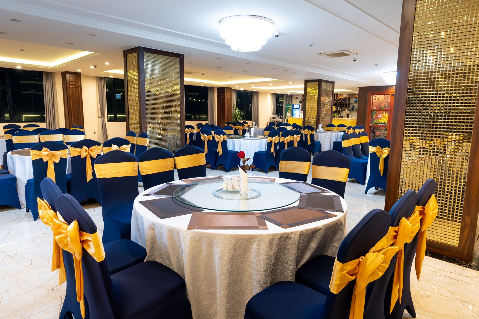 Private dining table set for a celebration