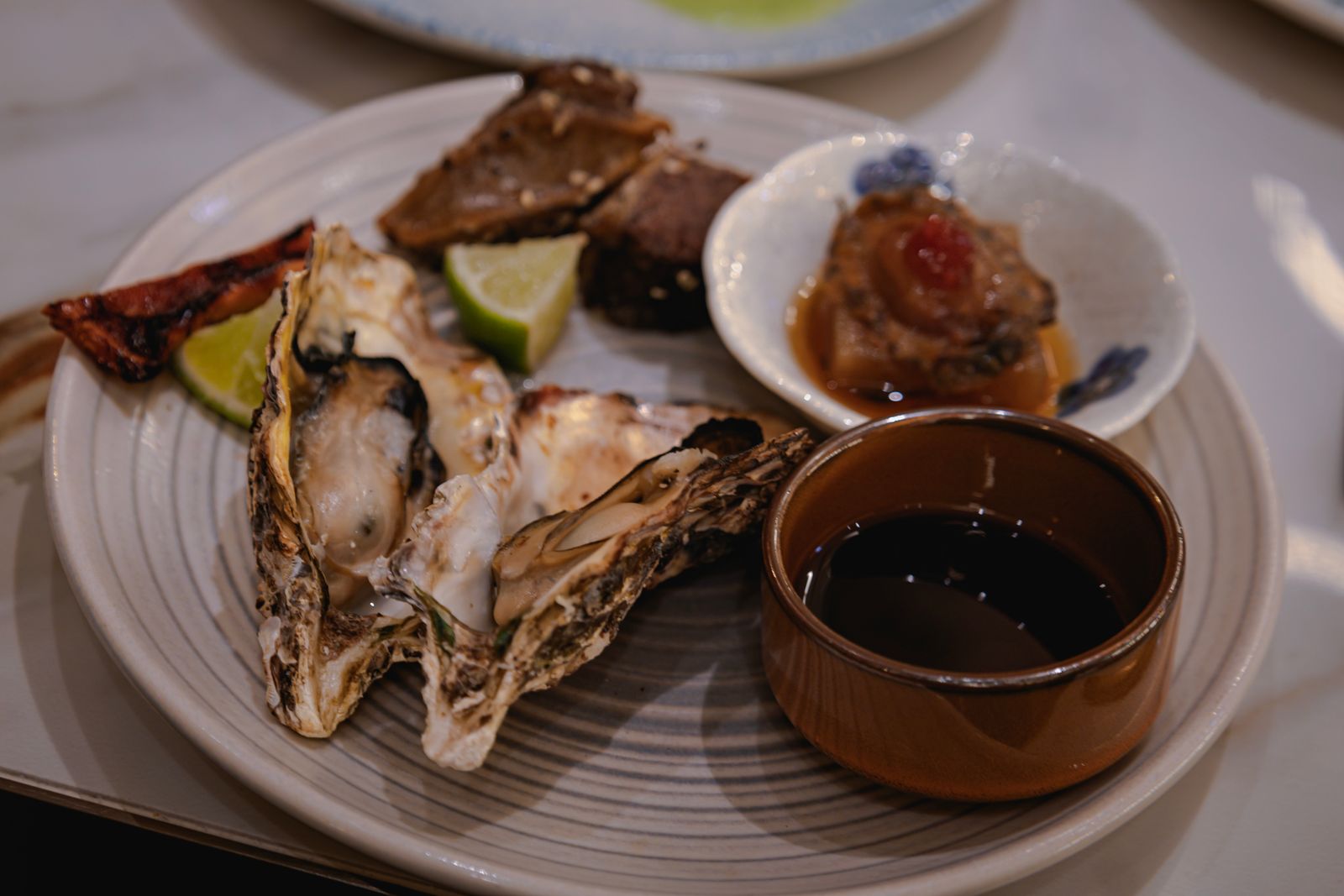 Oysters and lime at Driftwood